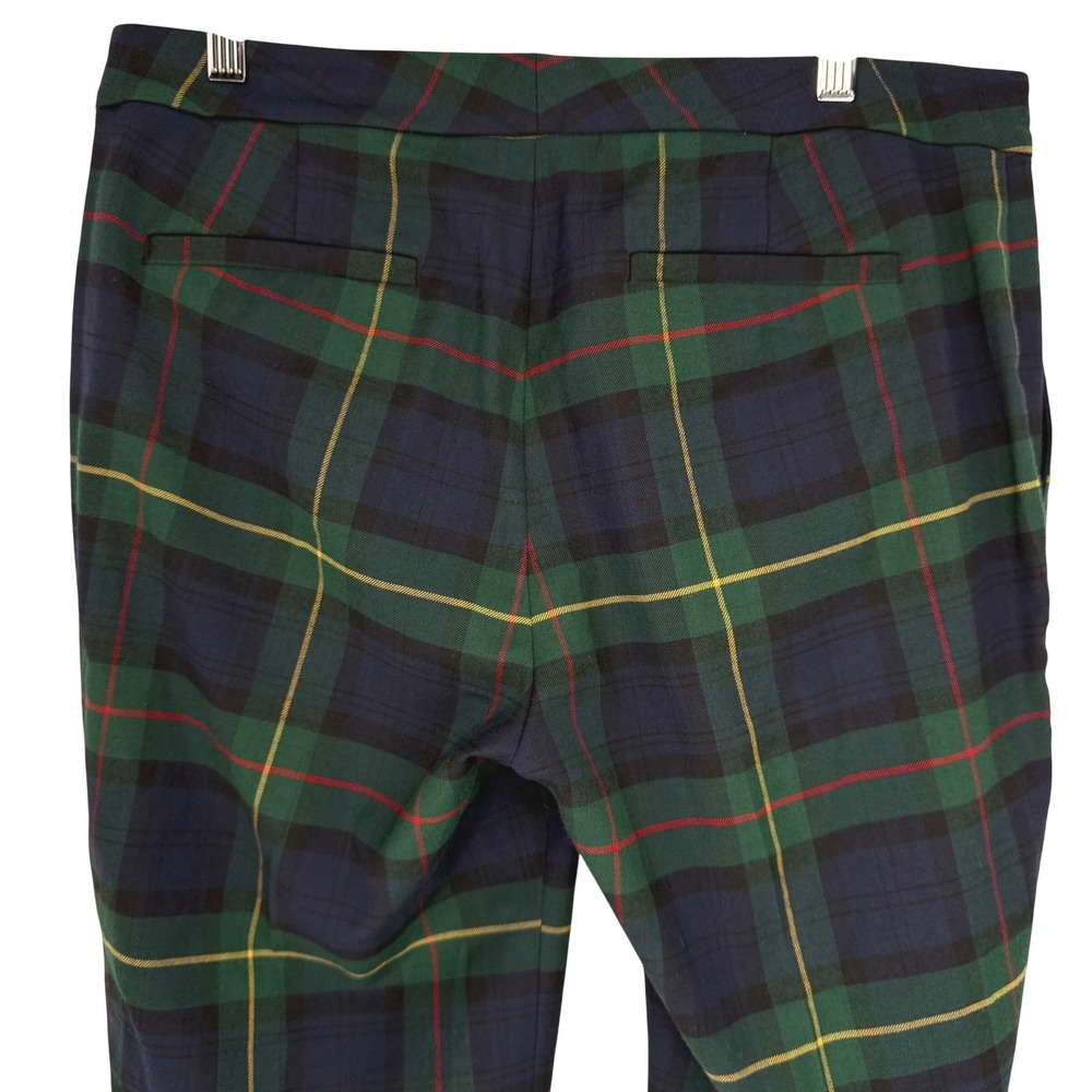Lauren Ralph Lauren Green Tartan Watch Plaid Wool Straight Leg Pants Women 10 - Picture 6 of 9